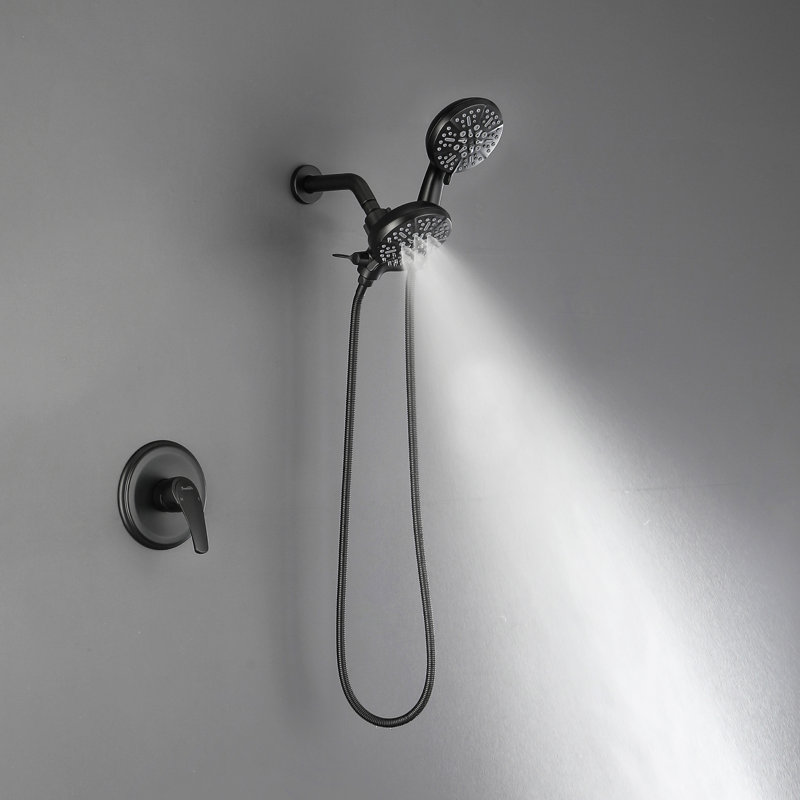 SHAMANDA Dual Shower Faucet Set with Valve High Pressure 2 in 1 Shower ...